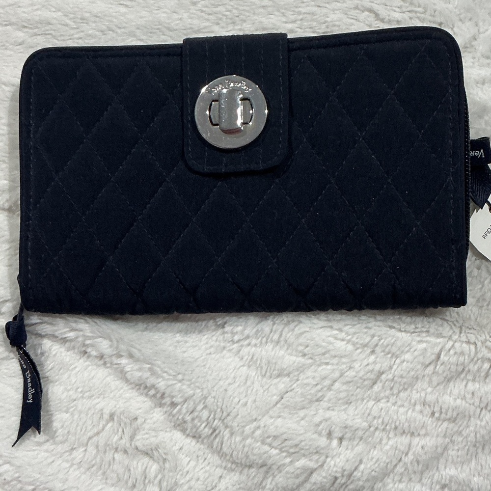 Chic Black Quilted Wallet
